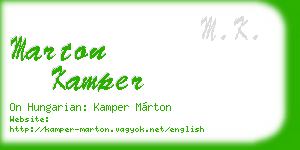marton kamper business card